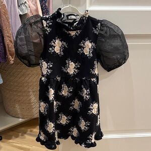 Janie and Jack NWT Floral Black Kids Dress